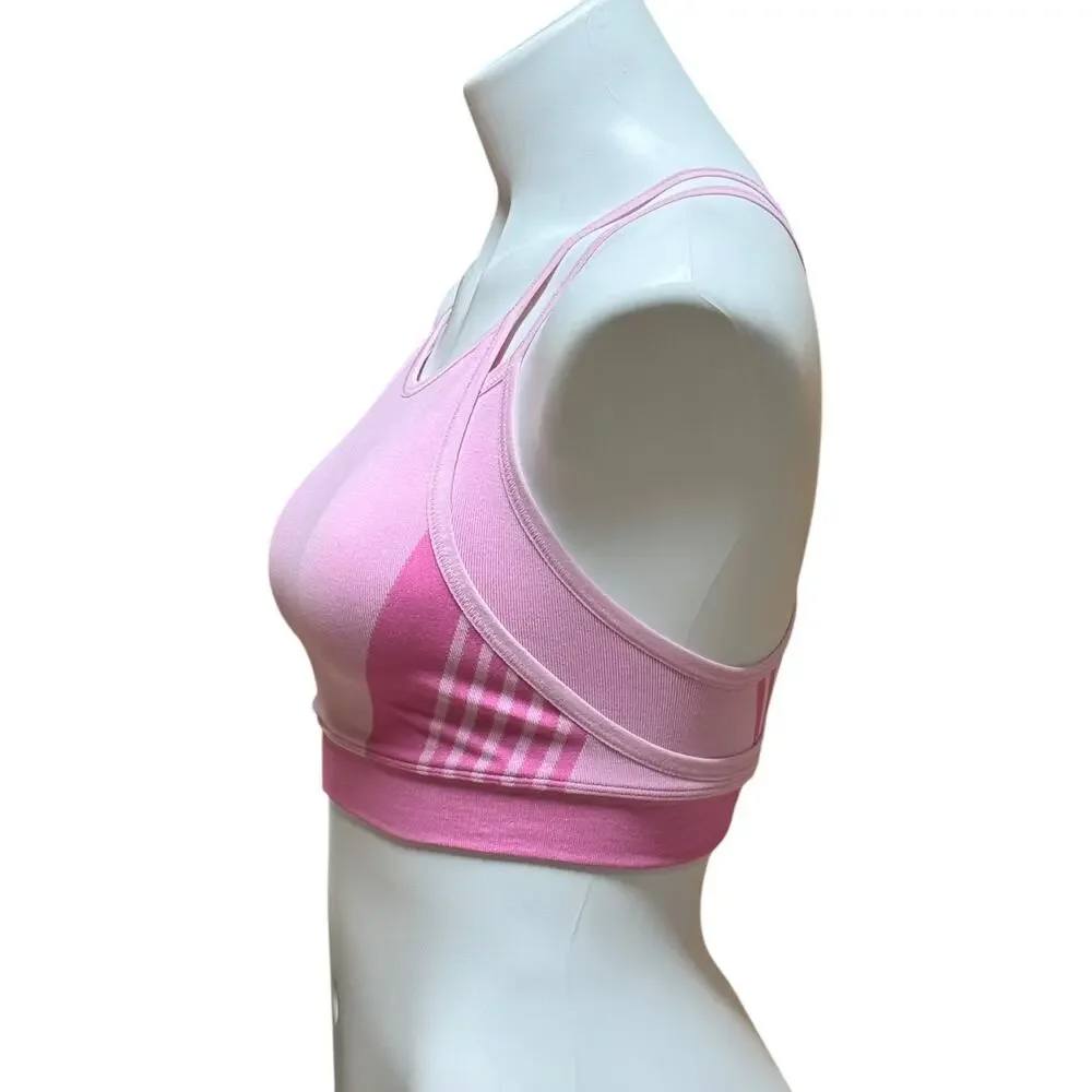 Peloton Double Layer Seamless Sports Bra Made in USA Pink Medium
